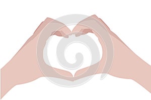People`s hands in the shape of a heart. Friendship, love, togetherness, team work.  illustration