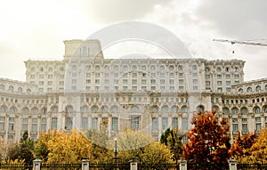 People`s House now hosting the Palace of Parliament in Romania