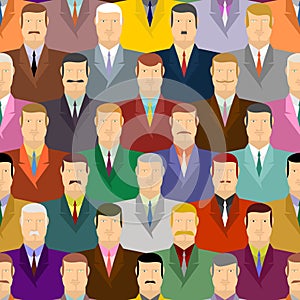 People seamless pattern. Men with moustaches and wearing costume