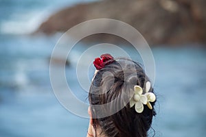 People are seen paying homage to Iemanja on Rio Vermelho beach. Salvador, Bahia