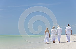 People Seniors Family Couples Generations on Beach