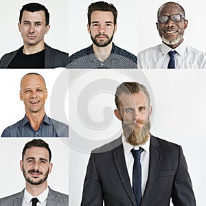 People Set of Diversity Businessmen Studio Portrait