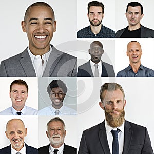 People Set of Diversity Businessmen Studio Portrait