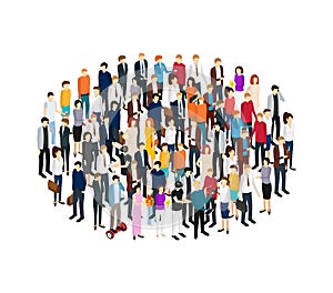 People Set Man and Woman Isometric View. Vector