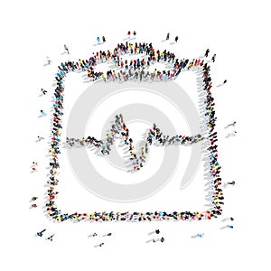 People in the shape of cardio graph.