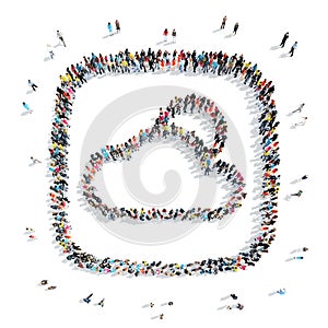 People in the shape of clouds.