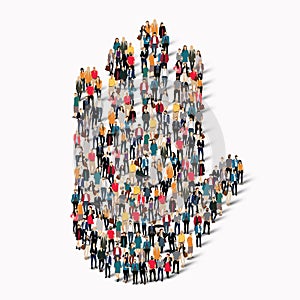 people shape hand stop sign