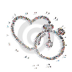 People in the shape of heart, cardio.