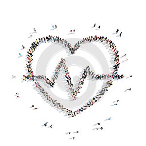 People in the shape of heart, cardio.