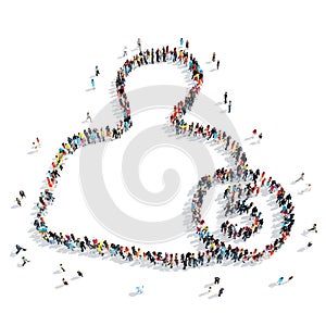 People shape man cartoon crowd