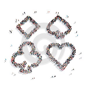 People in the shape of playing cards