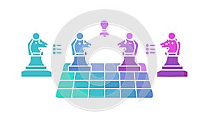 People Sharing Data: Interconnected Network Digital Collaboration, vector design Generative AI