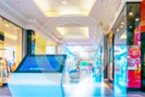 People shop window blurred background. Interior of retail centre store in soft focus. People shopping in modern commercial mall