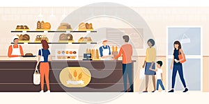 People shopping in the bakery