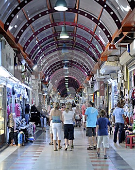 People shopping in the Grand Bazaar, marmaris