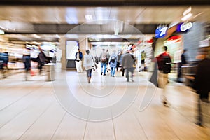 People in a shopping passage