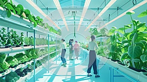 People shopping plant in greenhouse. Gardening activity healthy nature.