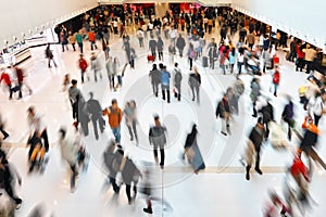 People shopping in retail mall