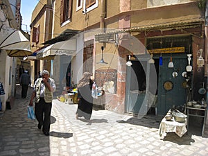 People shopping at the Souk. Bizerte. Tunisia
