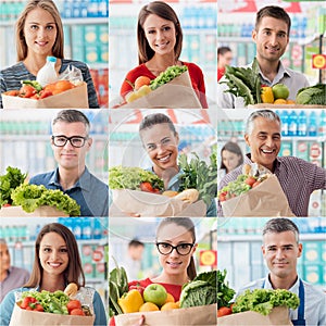 People shopping at the supermarket