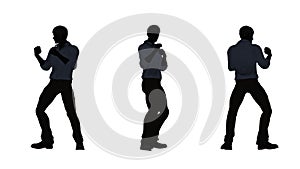People silhouette - man boxing