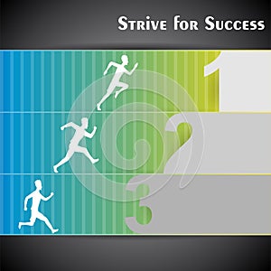 People silhouette running towards their goal. Business banner concept to be the first, best, leader in your work with