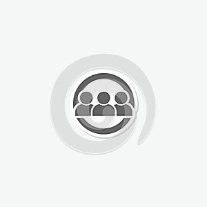People simple icon sticker isolated on gray background