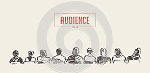 People sitting audience Lecture hall vector sketch