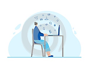People sitting in the chair. Vector person