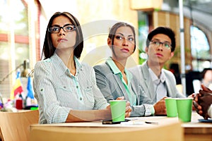 People sitting at the table during a meeting