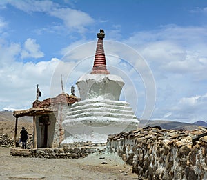 People at the small stupa in Ladakh, India