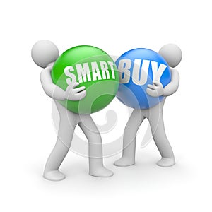 People with SMARTBUY words balls