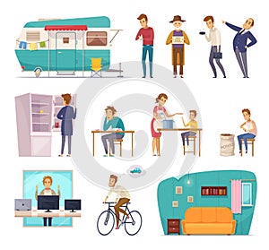 People Social Classes Decorative Icons