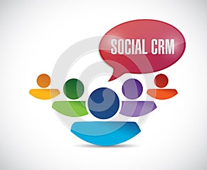 People and social crm message illustration design