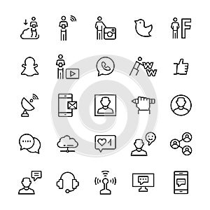 People and Social media,communication icon set photo