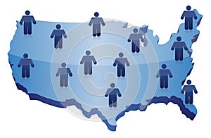 People social network communication on USA