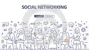 People Social Networking Doodle Concept photo