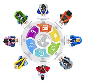 People Social Networking and Global Network Concept