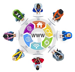 People Social Networking and WWW Concept