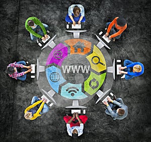 People Social Networking and WWW Concept