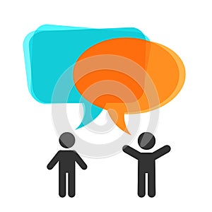 People with speech bubbles