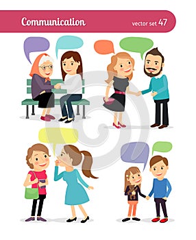 People with speech bubbles. Vector illustration