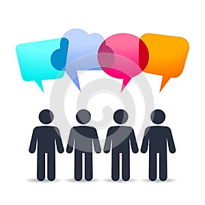 People with speech bubles