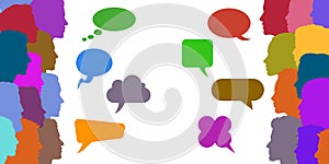 People speech, discussion, meeting, dialogue concept - vector