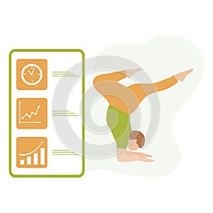 People sport smartphone yoga app Healthy lifestyle