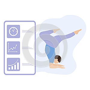 People sport smartphone yoga app Healthy lifestyle