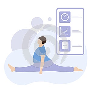 People sport smartphone yoga app Healthy lifestyle