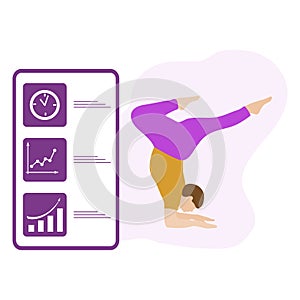 People sport smartphone yoga app Healthy lifestyle