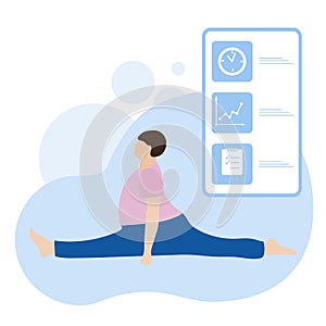 People sport smartphone yoga app Healthy lifestyle