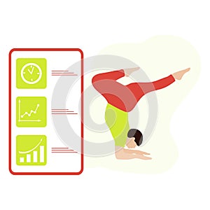 People sport smartphone yoga app Healthy lifestyle